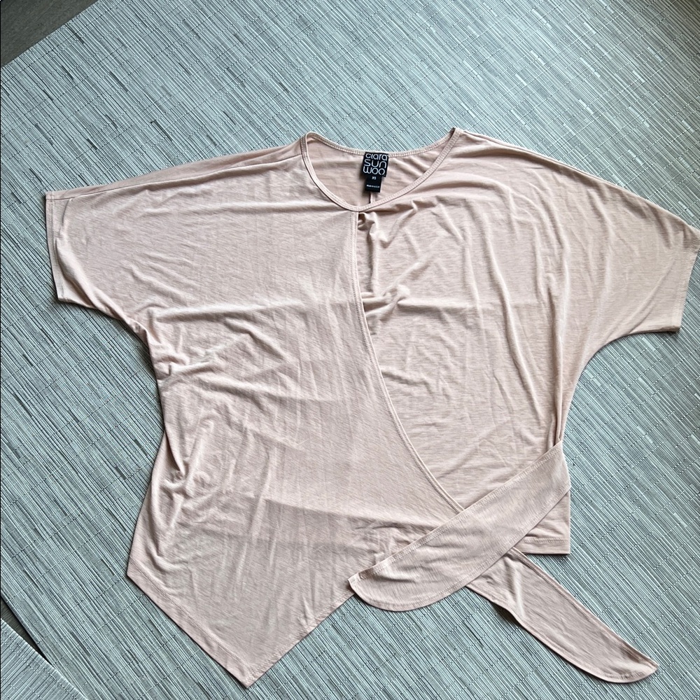 CLARA SUNWOO Blush Wrap-Front Tunic Top